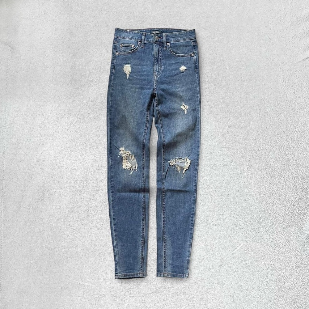 Wild Fable Highest Rise Skinny Distressed Medium Wash Jeans, Women’s 0/XS